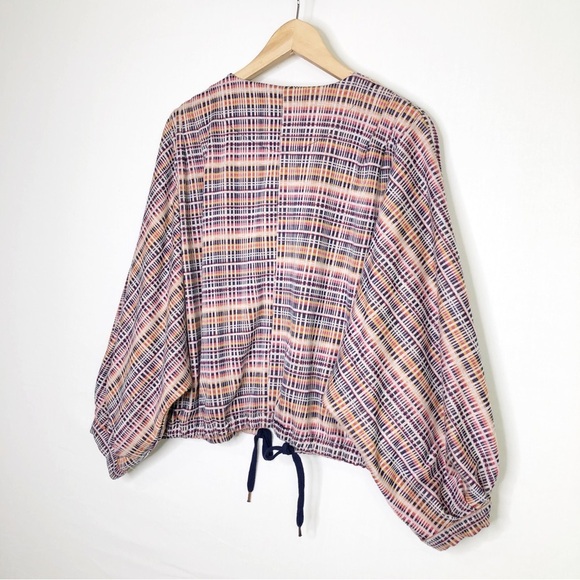 Akemi Kin by Anthropologie plaid drawstring waist, Cardi jacket - Picture 6 of 11